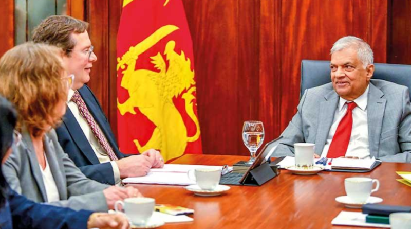 A meeting between President Ranil Wickremesinghe and the IMF team at the Finance Ministry in March 2024